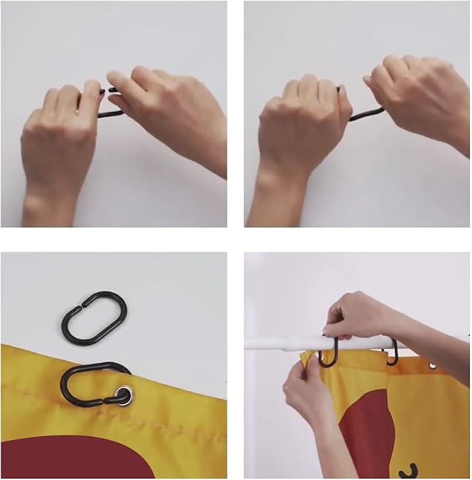 Plastic Shower Curtain Hooks C Shape Shower Curtain Rings - Image 6