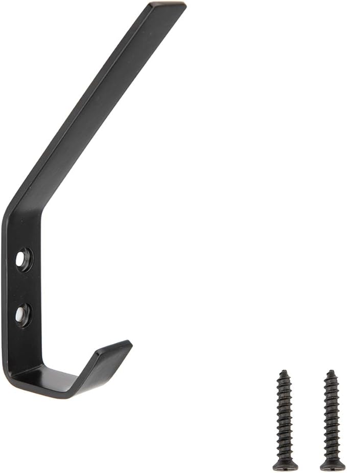 Amazon Basics Wall Mounted Modern Metal Drywall Coat Hooks by AmazonBasics