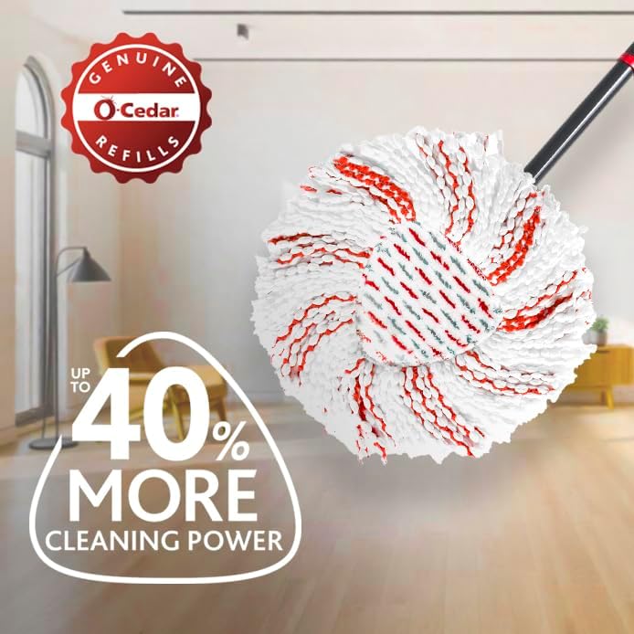O-Cedar EasyWring Deep Clean Refill | 40% More Cleaning Power | Microfiber Mop - Image 3