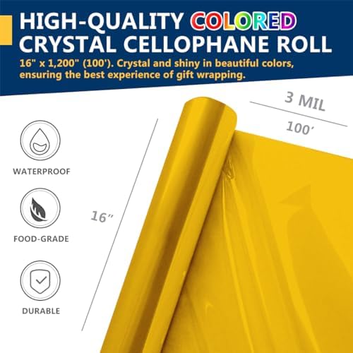PerkHomy Clear Cellophane Wrap Roll 16" 3 Mil Thick Cellophane - Image 2