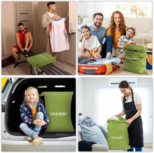 WiseBoy 2 Pack Dirty Laundry Travel Bag, Nylon Travel Dirty Clothes Bag - Image 6