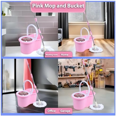 Cute Pink Mop and Bucket Set - Image 2