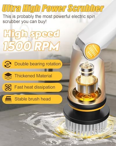 Qimedo Electric Spin Scrubber Q2, 4000mAh Battery, 1500RPM High Power - Image 2