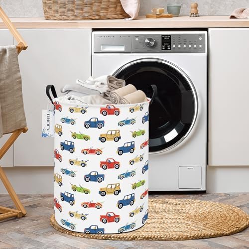 Round Collapsible Cartoon Car Laundry Hamper - Image 7