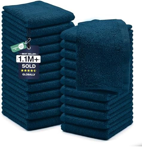 DAN RIVER 24 Pack Cotton Wash Cloths Set by DanRiver