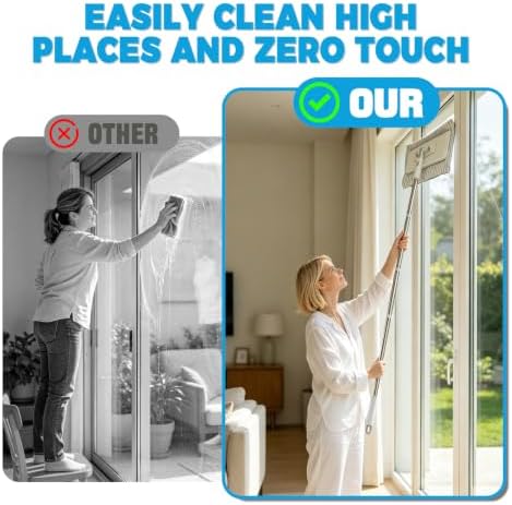 Mops for Floor Cleaning, Hands Free Flat Mop Clamp Dust Mop 51”Handle - Image 5