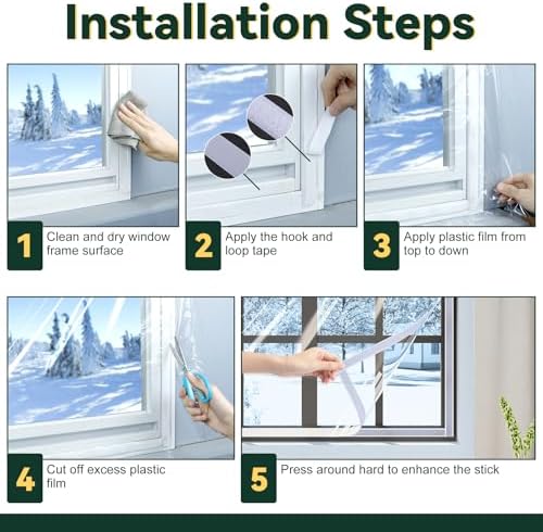 Flehomo 79 x 79 Inch Window Insulation Kit, Adjustable Window Film - Image 6