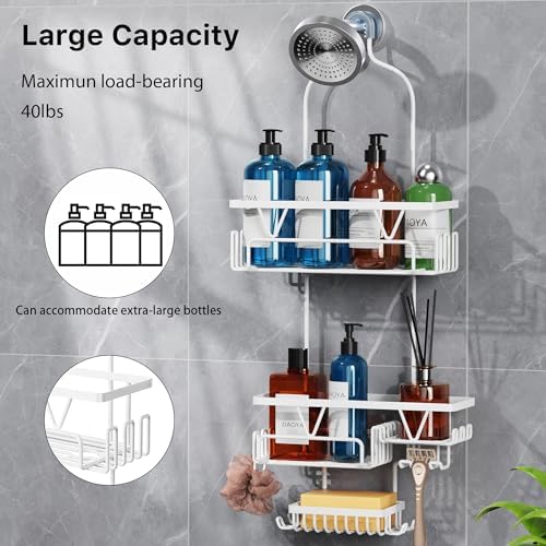 DAOYA Over the Shower Head Caddy, 3 Tier Anti-Swing Bathroom Organizer - Image 3