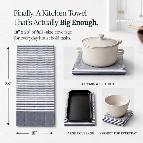 Cloud Scape Linen Premium Kitchen Towels Set of 6, Quick Dry - Image 4
