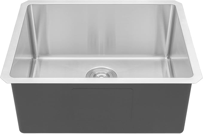 23 in. x 18 in. x 10 in. 16-Gauge Stainless Steel Undermount Single Bowl Kitchen Sink with Silicon Dishrack and Strainer