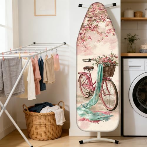 Nuxovilar Cherry Blossom Bicycle Ironing Board Cover 15x54 Cotton - Image 2