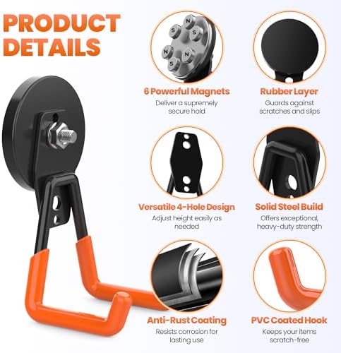 Strong Magnetic Hooks Heavy Duty Large Magnet Hooks Heavy Duty Storage Utility - Image 3