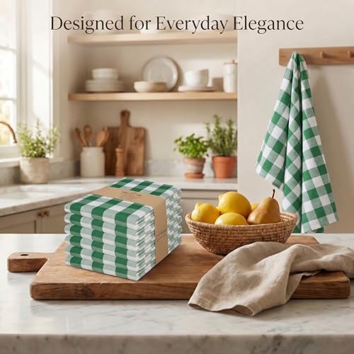 Urban Villa Kitchen Towels Cotton Dish Towels 20”x30” Hunter Wht - Image 5