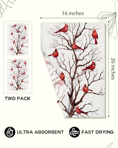 Miss Adola 2 Pack 150GSM Flour Sack Kitchen Towels, Winter Bird - Image 5