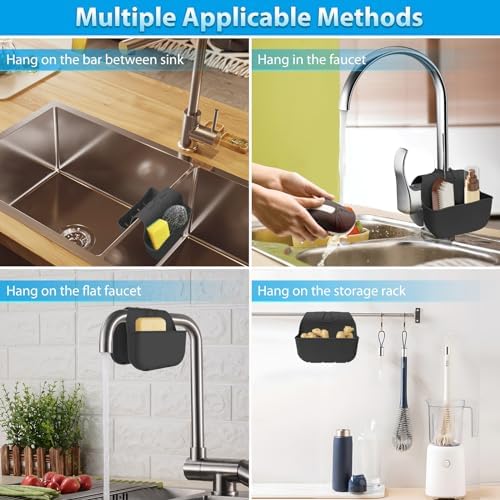 Sponge Holder for Kitchen Sink, Silicone Sink Saddle Caddy Organizer Rack - Image 4