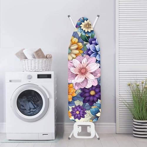 Iron Board Cover with Padding Stretchy Boho Flower Table Top Ironing Board with - Image 4