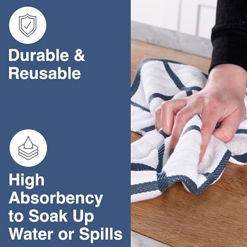 All-Clad Checked Kitchen Towel: Highly Absorbent, Super Soft Long Lasting - Image 3