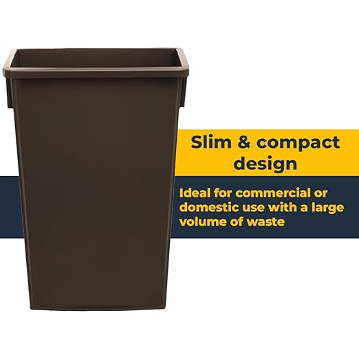 3 pack 23 Gallon Waste Bin with Lid & Dolly, Heavy-Duty Trash Can, Slim Rectangular Garbage Bin, Durable Waste Container, Recycling Bin, Plastic Wastebasket for Kitchen, Garage, Restaurants, Office