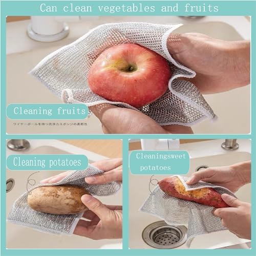 Double layer metal wire scratch free cloth, dry and wet dual-purpose metal wire - Image 3