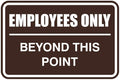 All Quality Classic Framed Employees Only Beyond This Point Wall or Door Sign | Easy to Install Business Signage - Medium (Dark Brown) 1 Pack