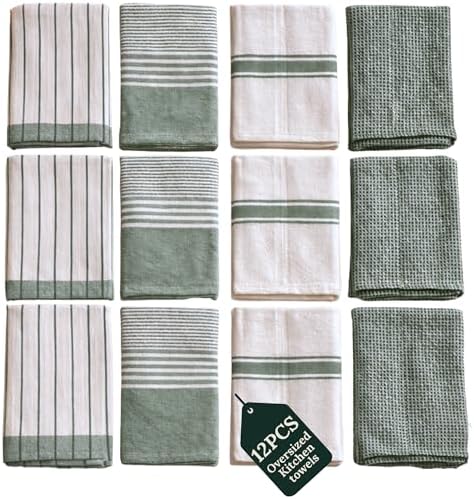 Cloud Scape Pack of 12 Kitchen Towels, Absorbent & Oversized by CloudScapeLinen