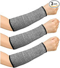 Sintege 3 Pairs Arm Protectors for Thin Skin and Bruising Cut Resistant Forearm Sleeve Level 5 Arm Burn Protection Sleeve (Grey,7.9 Inch)