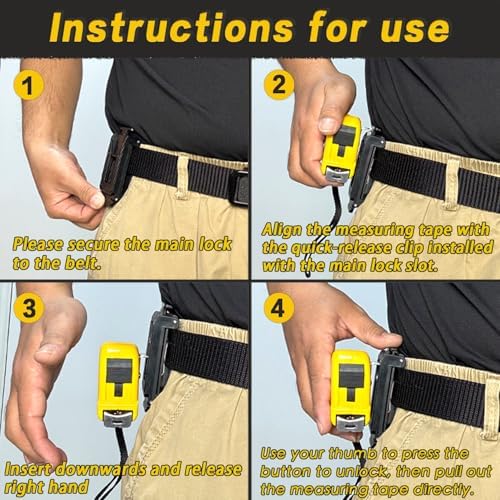 Tape Measure Holder, Quick Draw Tape Measure Holster, Tape Measure Belt Clip - Image 6