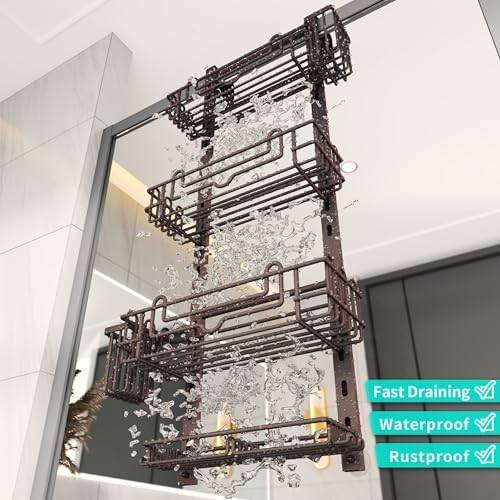 HapiRm 4 Tier Over the Door Shower Caddy, Hanging Shower Caddy - Image 6
