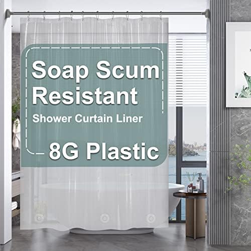 AmazerBath Plastic Shower Curtain, 60 x 72 Inches PEVA Heavy Duty Clear Shower by AmazerBath