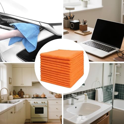 Tricol Clean Microfiber Cleaning Cloth, 16in x16in, 12 Pack Ultra-Thick - Image 5