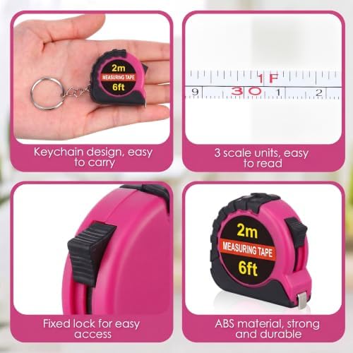 Kanayu 50 Pcs Mini Tape Measure Keychains 6 ft Small Retractable Measuring Tape - Image 3