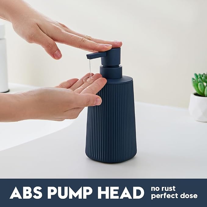 Small Soap Dispenser for Bathroom and Kitchen Matte Blue | Modern Farmhouse - Image 3