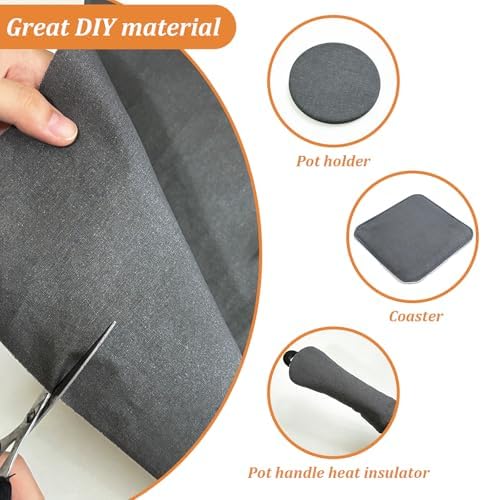 59" x 2 Yard Gray Thermal Heat-Resistant Fabric by The Yard - Image 6