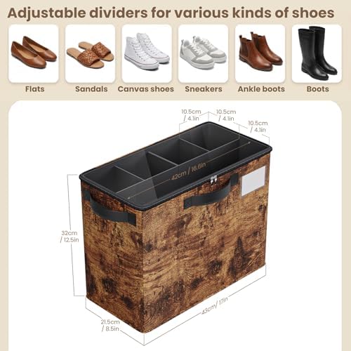 Varhomax Shoe Organizer Box for Closet, Small Fabric Storage Basket - Image 3