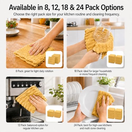kimteny Microfiber Dish Cloths for Washing Dishes 12 Pack - Image 7