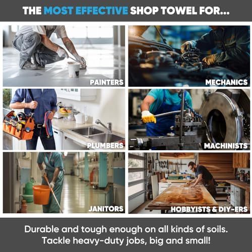 Microfiber Wholesale Shop Towels MWipes Reusable Red Shop Rags | 50 Rags in a - Image 3