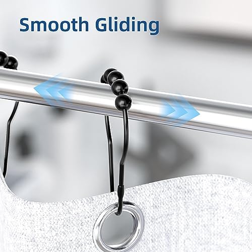 Titanker Shower Curtain Rings Hooks, Rust-Resistant Metal Shower Curtain Hooks - Image 4
