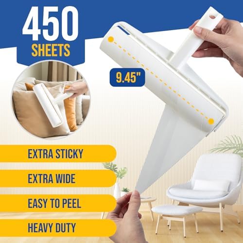 Fox Trot Large Lint Roller Refills, 9.45 inch Wide, 5 Pack, 450 Sheets - Image 3