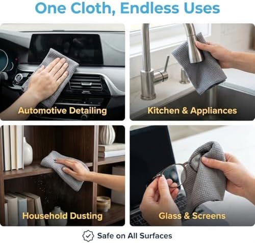 MIRACLEAN Waffle Weave Microfiber Towel, 12 x 12 inches, Barista Towels - Image 5