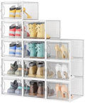 HOMIDEC XL Clear Shoe Storage Boxes, Stackable Shoe Organizer by DecorateYourHome