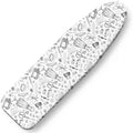 Ironing Board Cover and Pad, Thick Scorch Resistant Padding Gray Sewing Print by Unknown