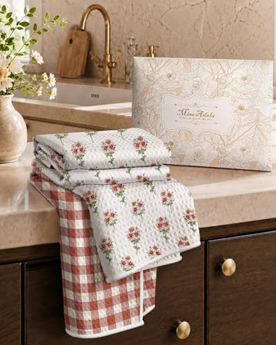 Miss Adola Reversible Microfiber Kitchen Towels Set of 2, Rustic Bloom - Image 6