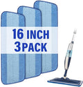16.5" Microfiber Mop Pads Refills, 3 Pack Reusable Replacement Heads by PANDAGRIP