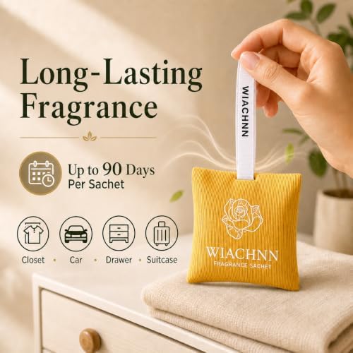 4-Packs Hanging Scented Sachets | Long-Lasting Closet Deodorizer Air Freshener - Image 5