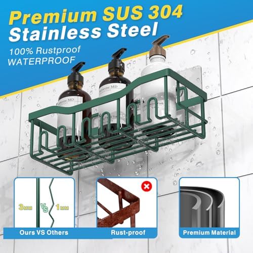 EUDELE Shower Caddy 2 Pack, Adhesive Shower Organizer - Image 5