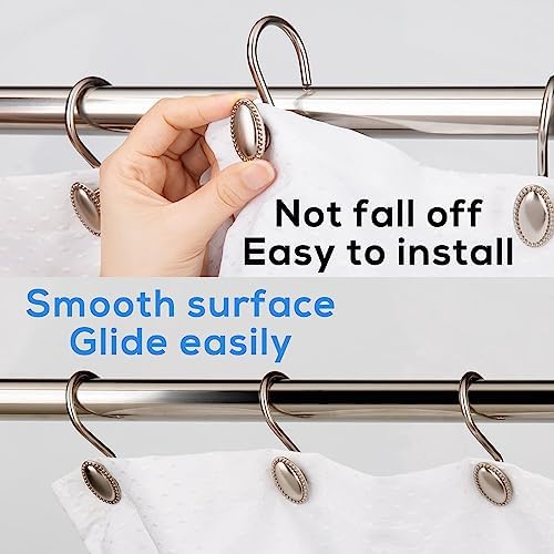 Brushed Nickel Shower Curtain Hooks - Image 3