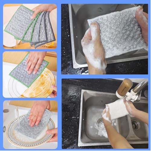 New thickened double-sided metal wire dishwashing cloth, suitable - Image 3