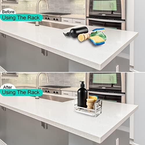 TEZZ Sponge Holder for Kitchen Sink, Stainless Steel Kitchen Storage Sink Caddy - Image 6