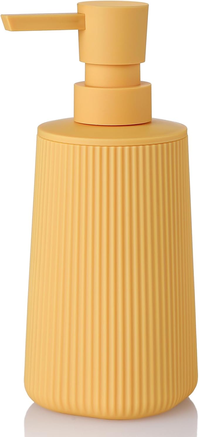 YAUKPH Small Soap Dispenser for Bathroom and Kitchen Matte Yellow | Modern by KellyHome