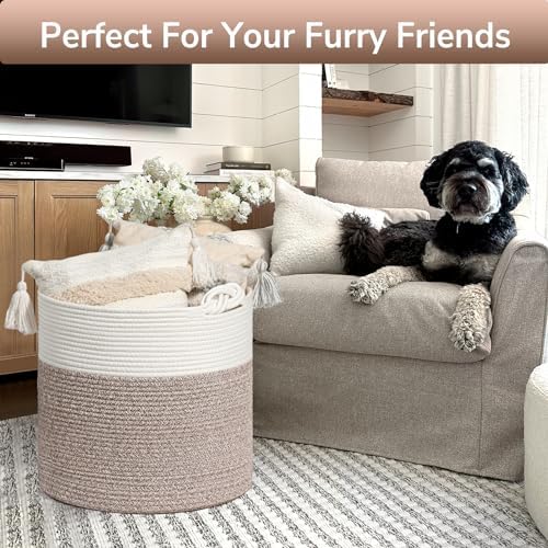 Goodpick Jute Woven Basket for Blankets Clothes Organizing，Cotton Rope - Image 5